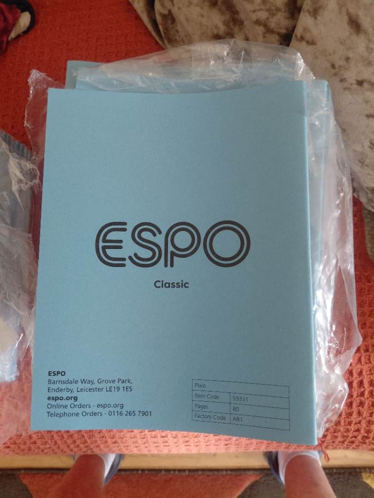 ESPO Classic Exercise Books - Plain Blue Covers, New