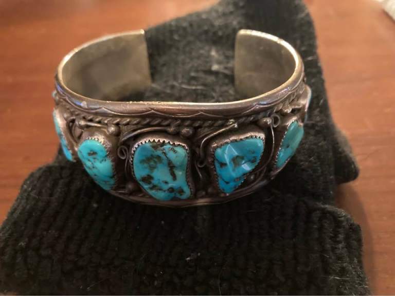 Handmade Silver and Turquoise Bracelet