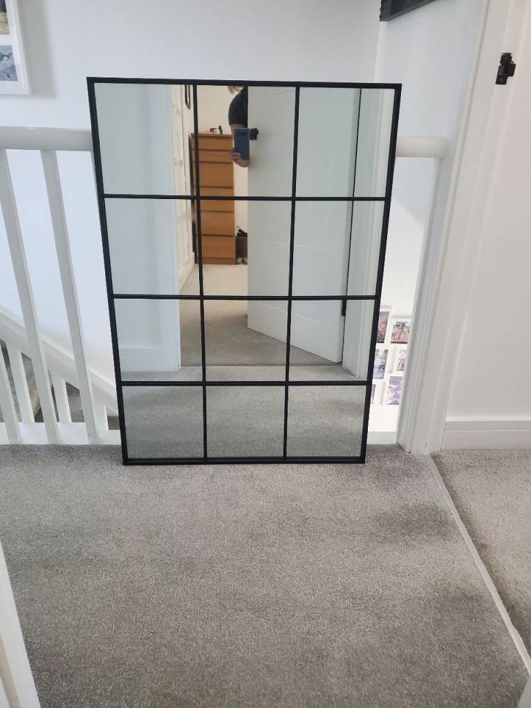 Large Black Paned Mirror