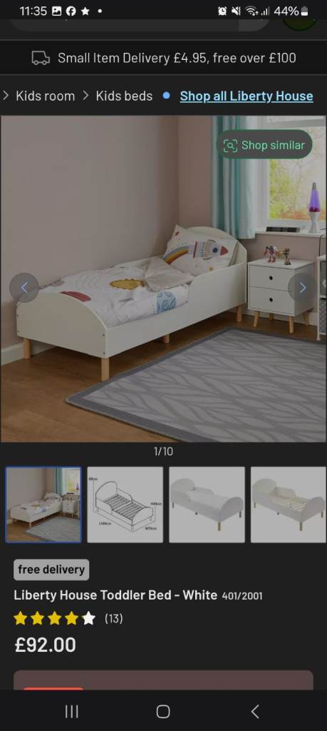 Toddler bed and mattress 