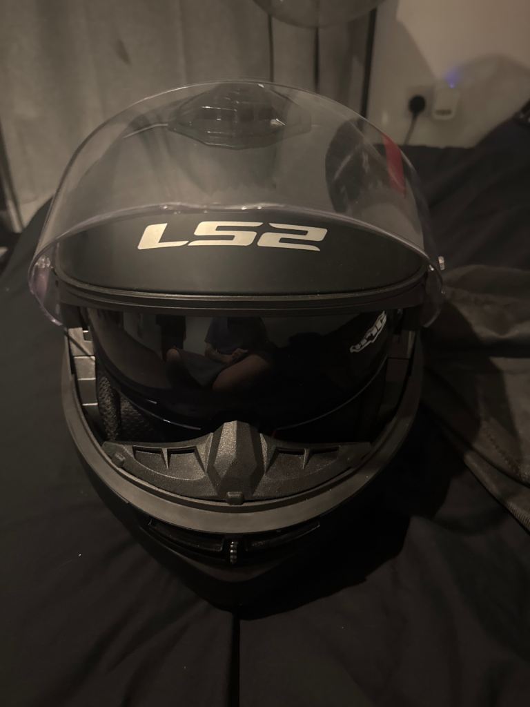 LS2 Motorcycle Helmet – Black, Good Condition