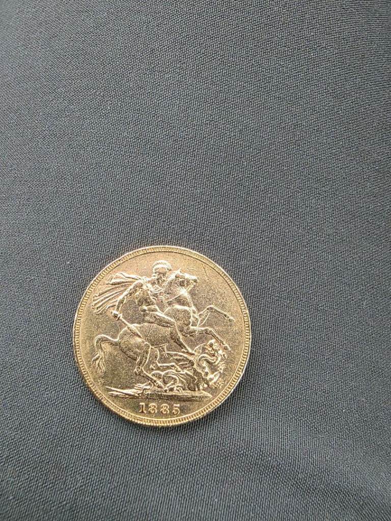 Gold sovereign 1885 young victoria 