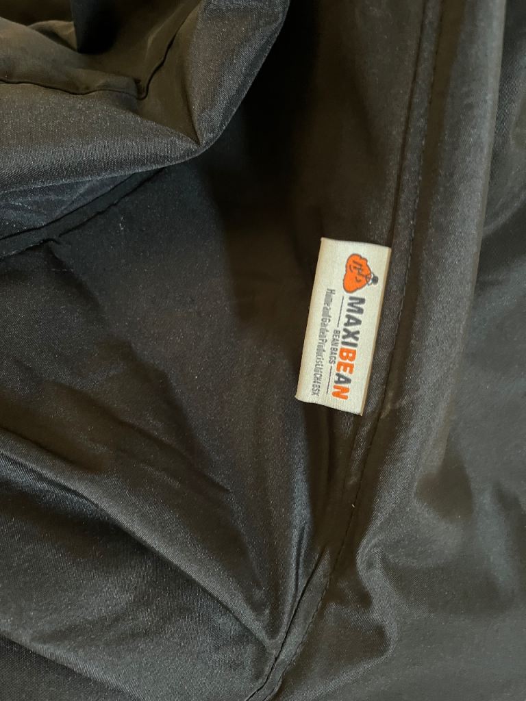 Pair of Large black bean bags 
