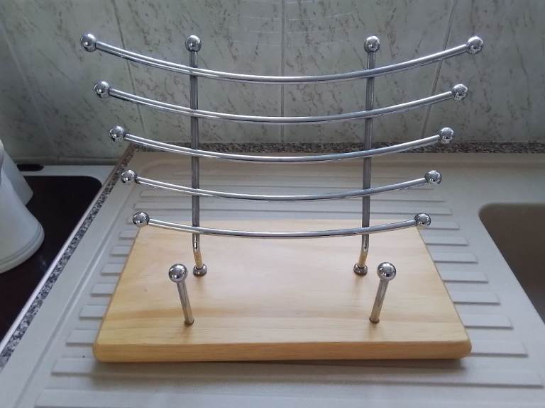 image for Cookery Book Stand Light Oak Wood Base With Chrome 
