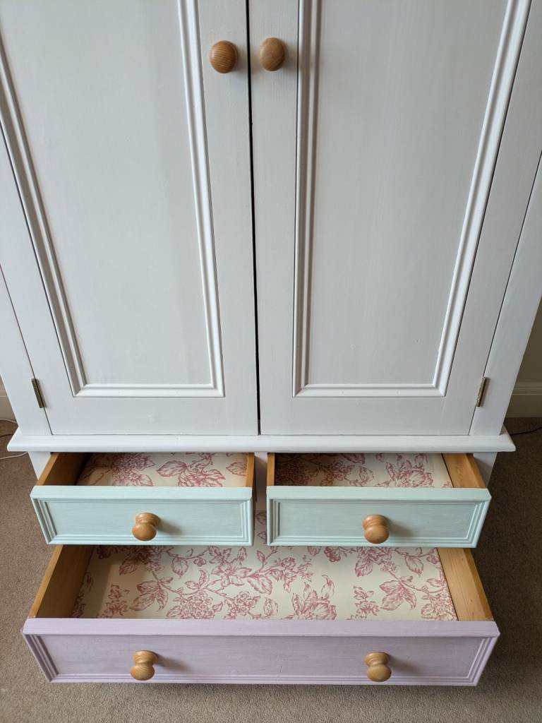 Beautiful Solid pine wardrobe with two large storage drawers 