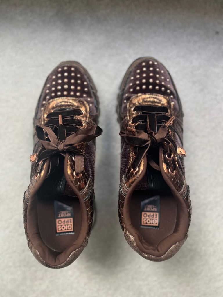 Gioseppo Trainers – Brown with Studs, Size 38