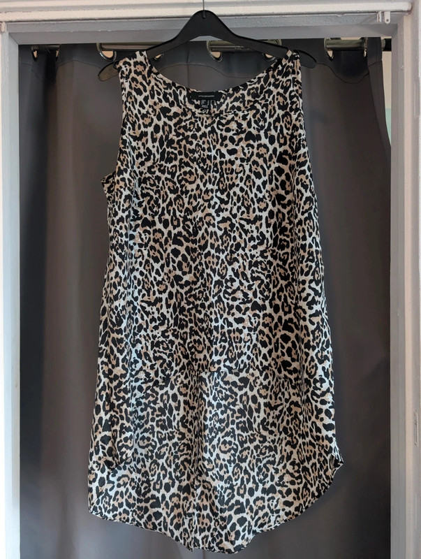 Atmosphere Leopard Print High Low Sleeveless Tunic Top UK 14 Brown