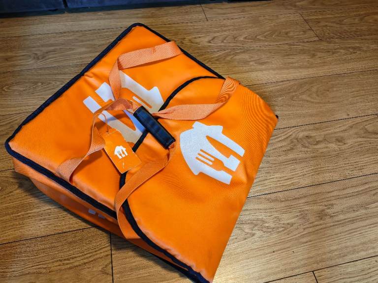 Just Eat Vinyl Pizza / Food Delivery Bag – Orange - Used Once
