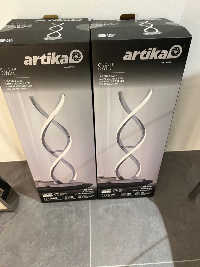 Stunning brand new led table lamps, still in box. £39 each or both for £69