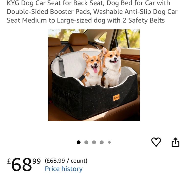 🆕 Large Dog Rear Car Seat / Bed padded / washable