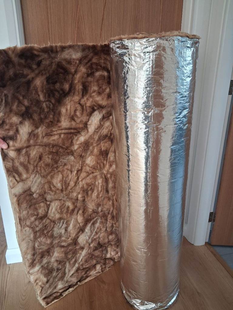 Foil backed duct insulation