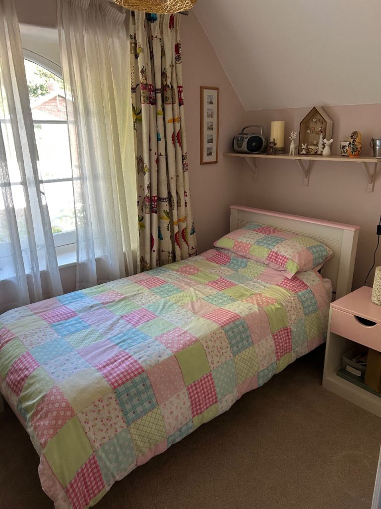  Avery bed (John Lewis) including mattress, bedside cupboard 