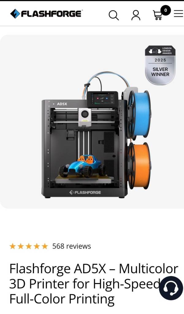 Flashforge AD5X Multicolor 3D Printer – Excellent Condition