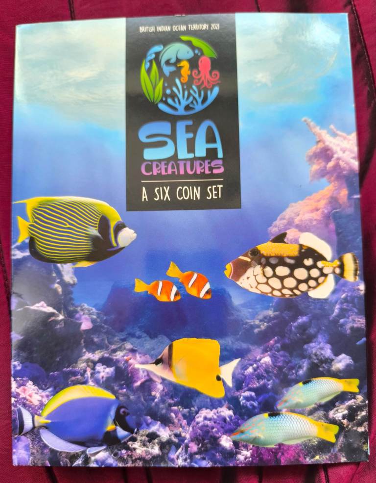 2021 Sea Creatures 6 coloured 50p coin set, UNC