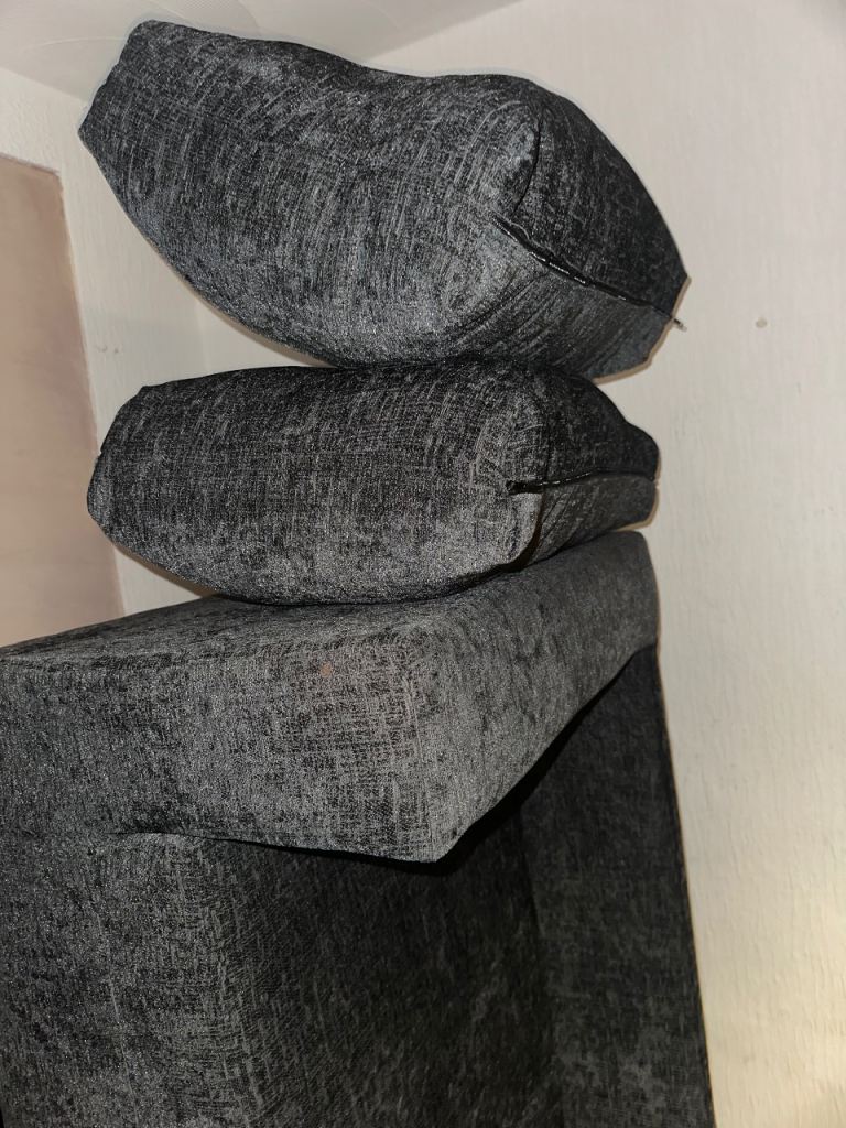 Grey Fabric Sofa with Cushions – very Good Condition