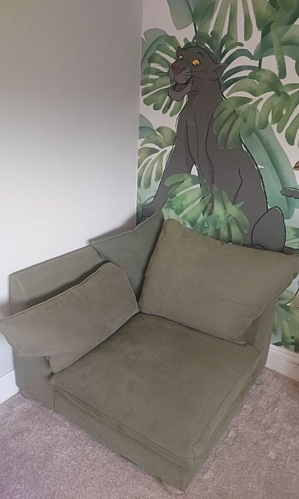 Khaki snuggle sofa 