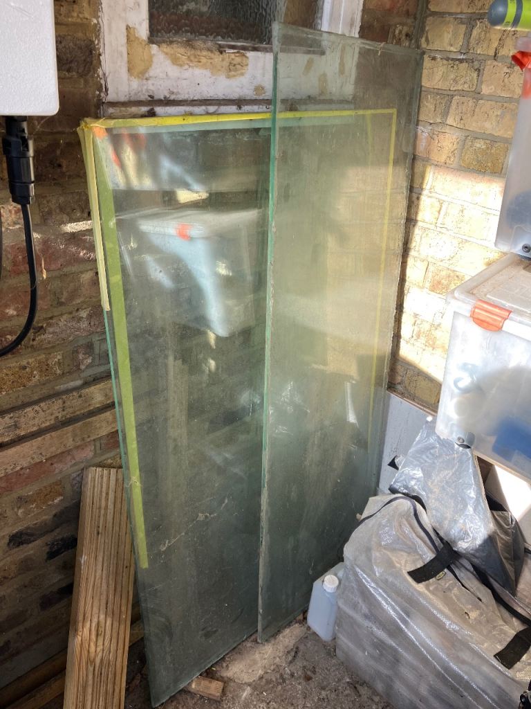 Glass: 12mm thick - 2 large sheets
