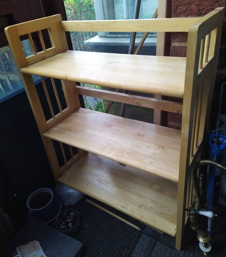Folding Bookshelf, H34in x W27.5in x D11.5in PRICE REDUCED