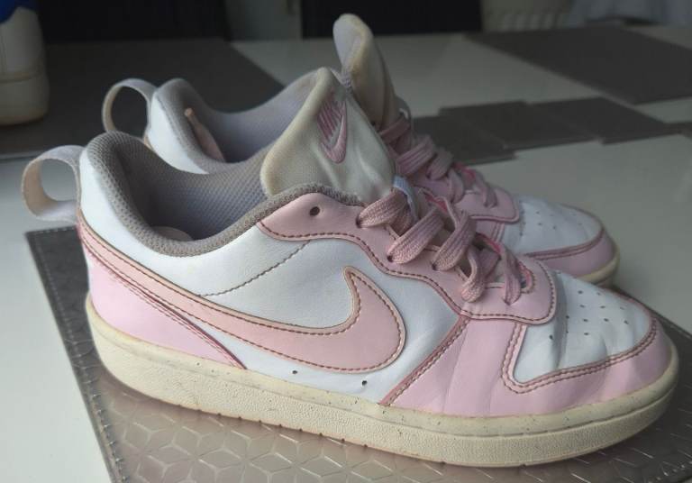 Nike Court Borough Low Recraft sneakers in a white and pink foam colorway UK Size 4