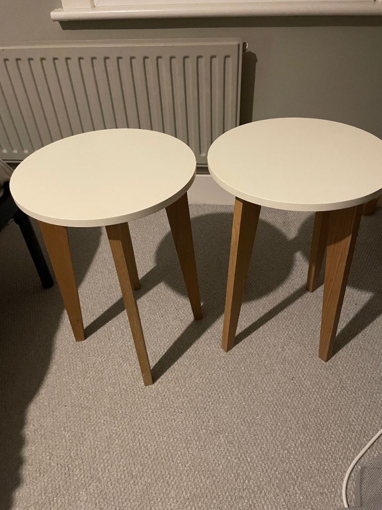 IKEA 2 x white side tables