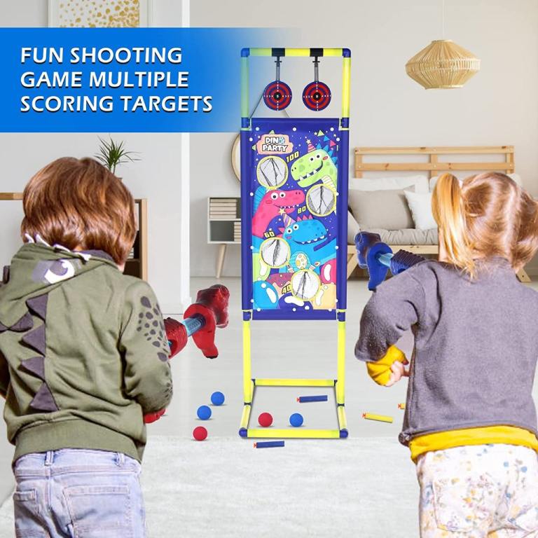 Dinosaur Shooting Games Toys, Toy Guns with Shooting Target for Nerf Christmas Gift