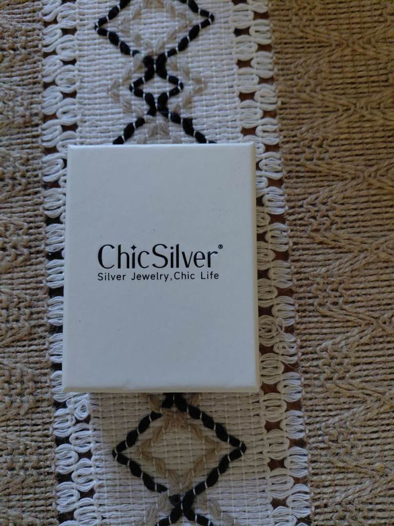 ChicSilver Silver Earrings with Red Stones – Brand New