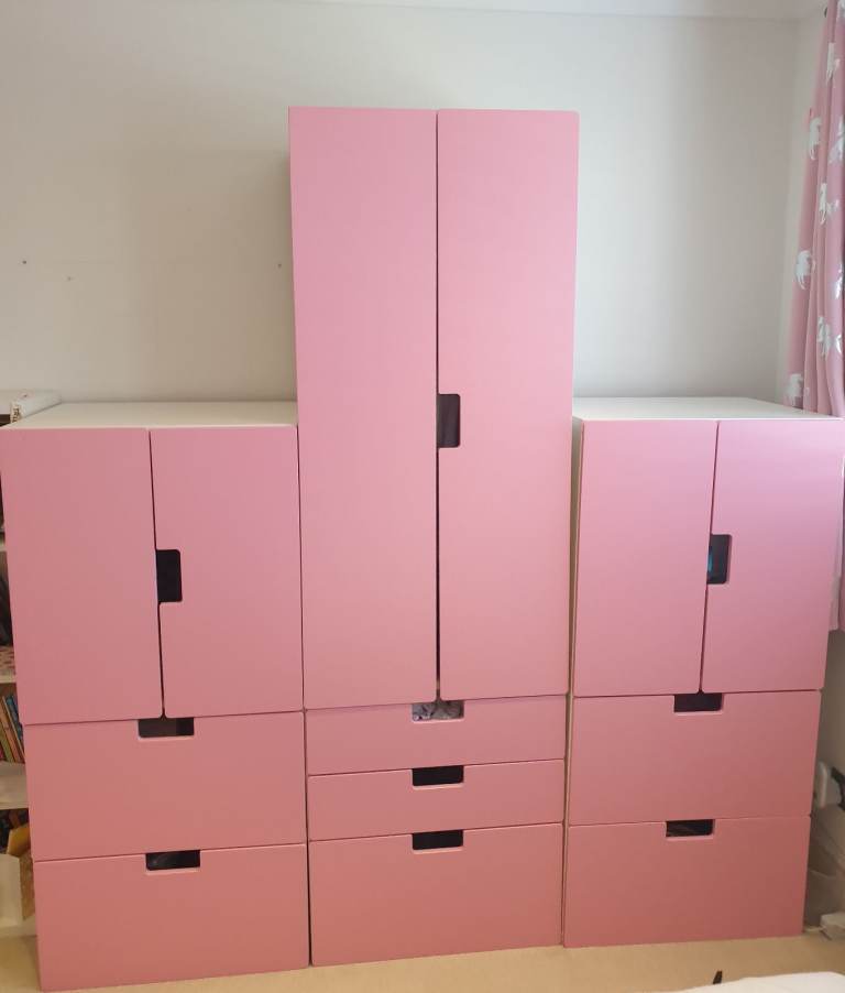 Pink Ikea Wardobe and 2 x Storage cabinets (Great condition and Great Quality)