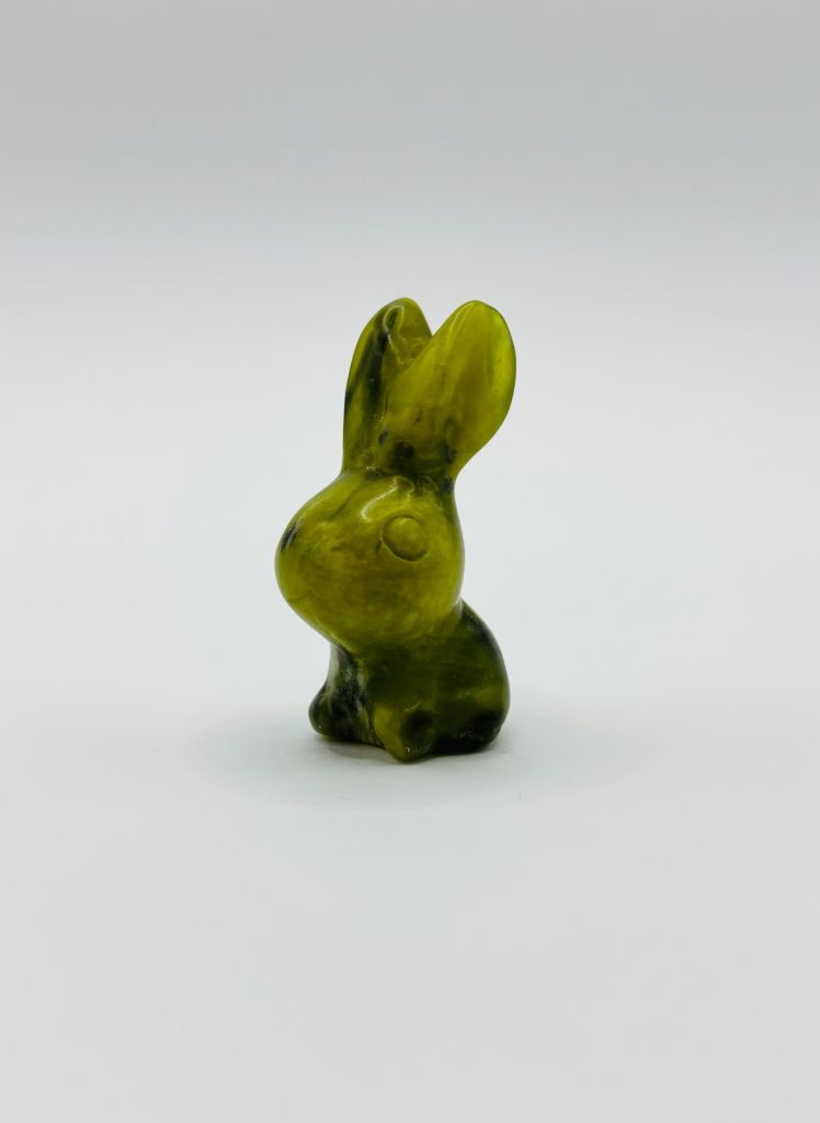 Hand Carved/Carving - Green Serpentine Crystal Stone Bunny Rabbit