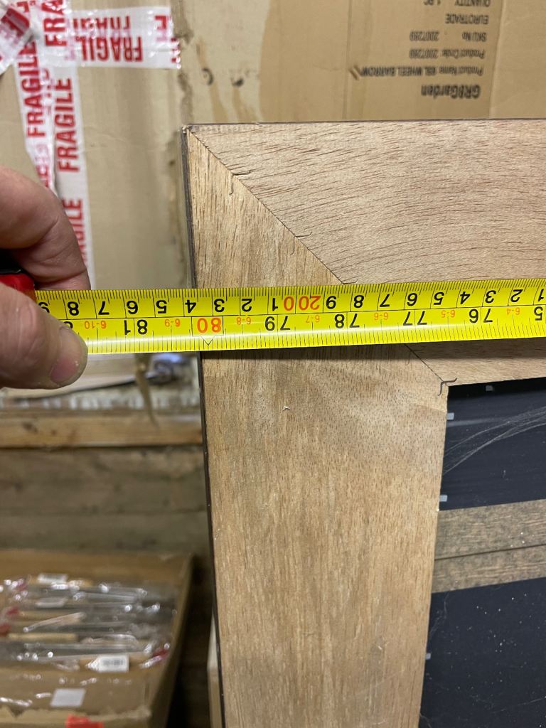 2.04M x 1.43 floor to ceiling wooden frame mirror