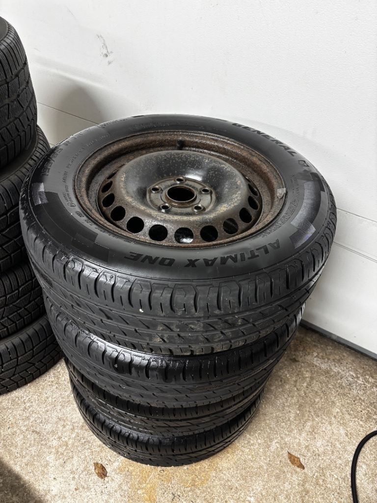 Volkswagen Skoda Seat 5x112 15 inch steel wheels with matching tyres