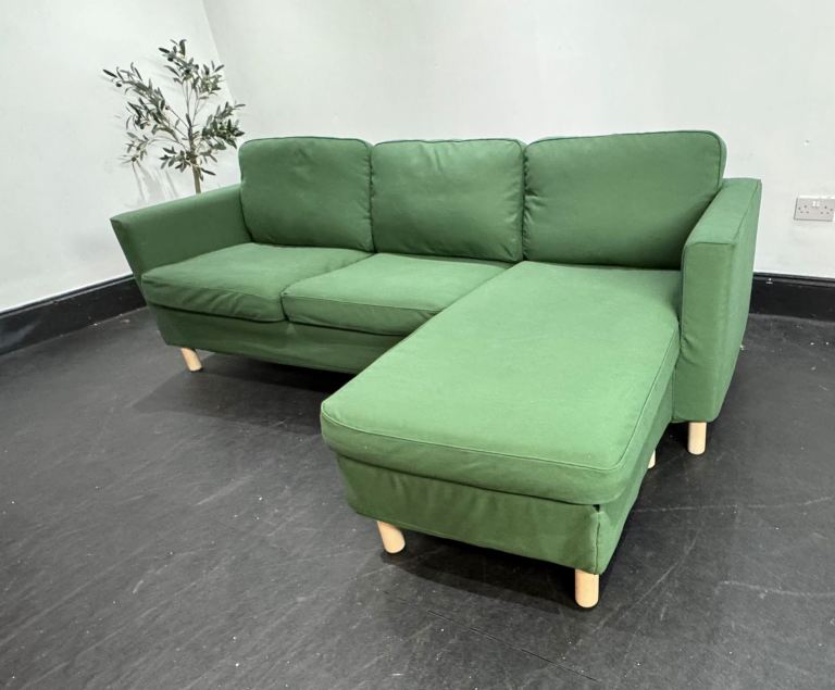 IKEA Green Chaise Style 3 Seater Sofa  Chaise be can go either side  £250 Free Local Delivery 
