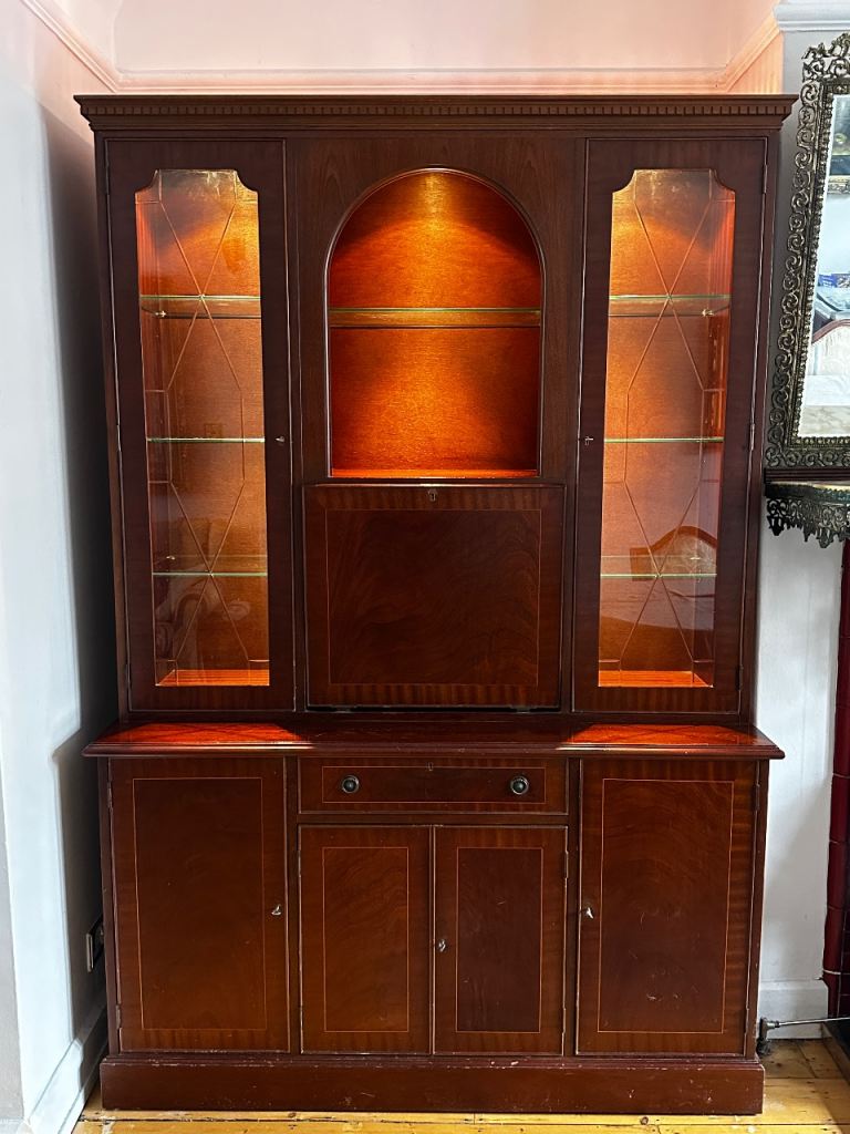 Beautiful bespoke handmade solid wood display cabinet with internal lighting