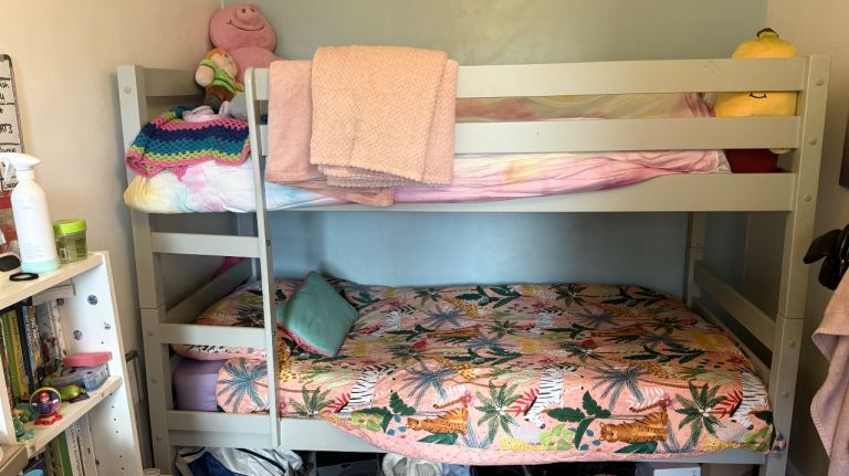 Kids Single Bunk Bed - Grey