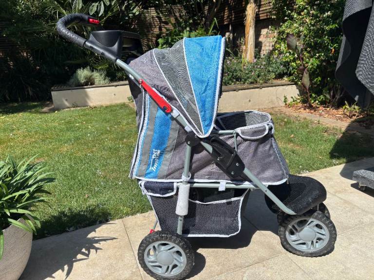 Inopet First Class Pet & Dog Stroller - Blue & Grey