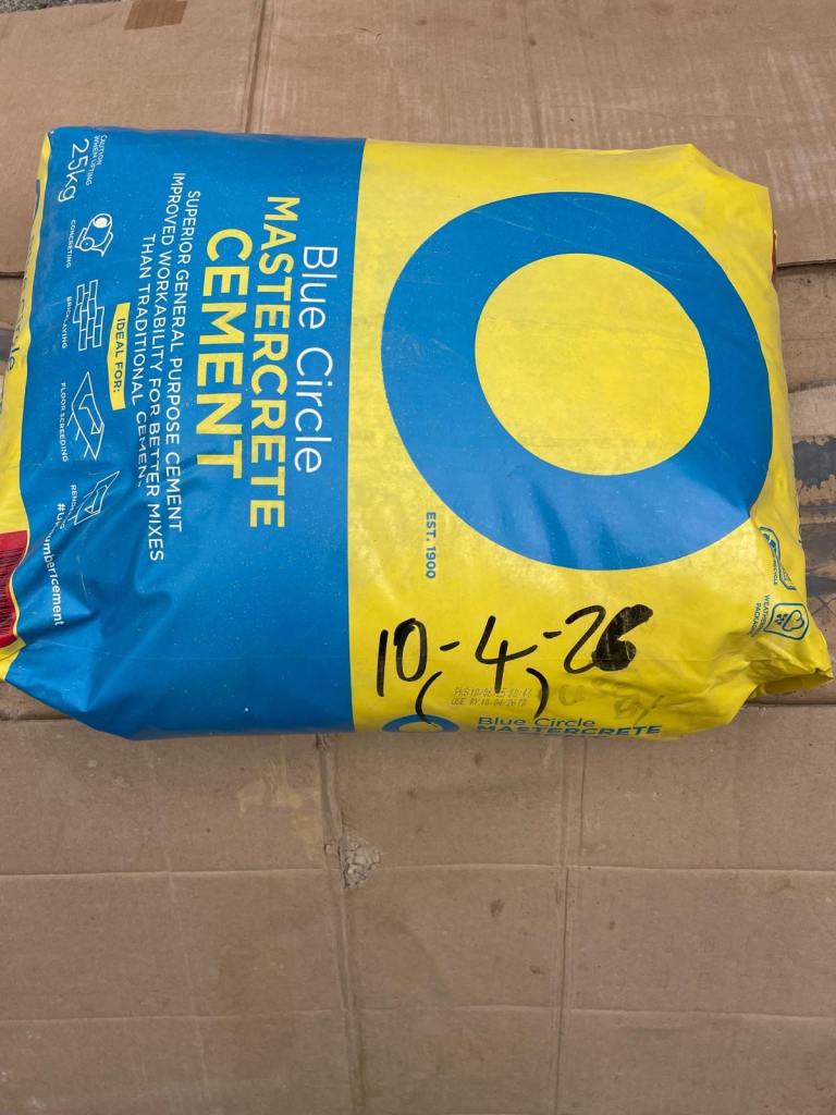 Cement in plastic bags 