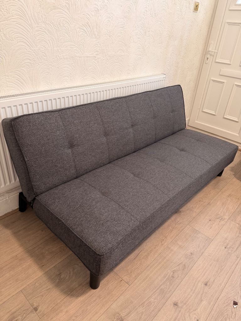 Grey Fabric Sofa Bed – Good Condition, Easy Fold