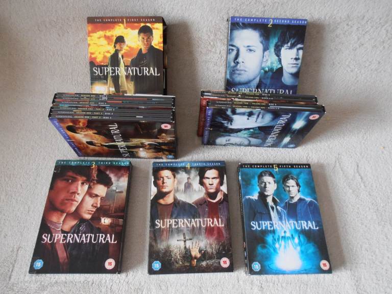Supernatural Seasons 1 , 2, 3, 4, & 5, Complete Collection, on 19 DVD's