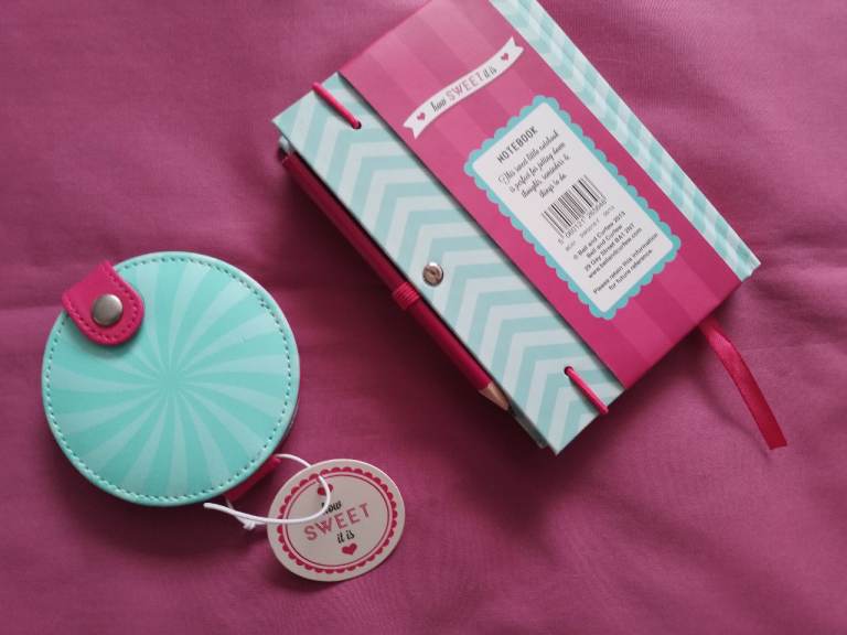 GIRLS' GIFTS to suit age 11/15 app. Notepad & Compact mirror. New, unused.