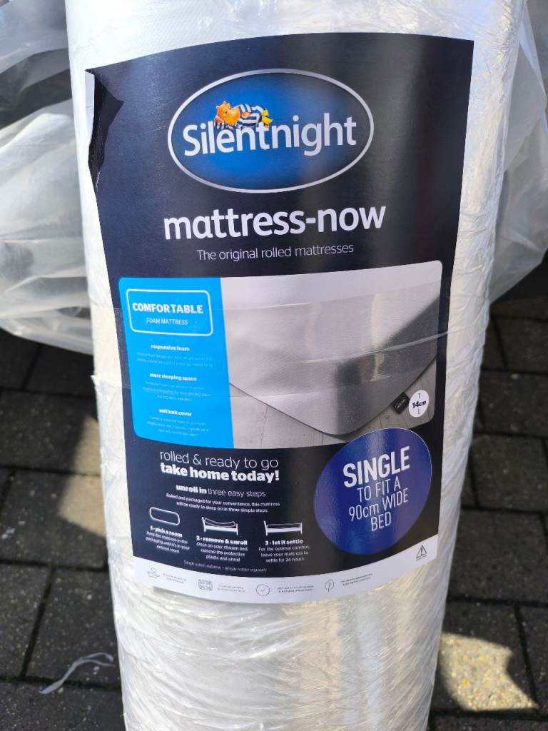 Silentnight Rolled Foam Mattress | Medium Soft,White,Single