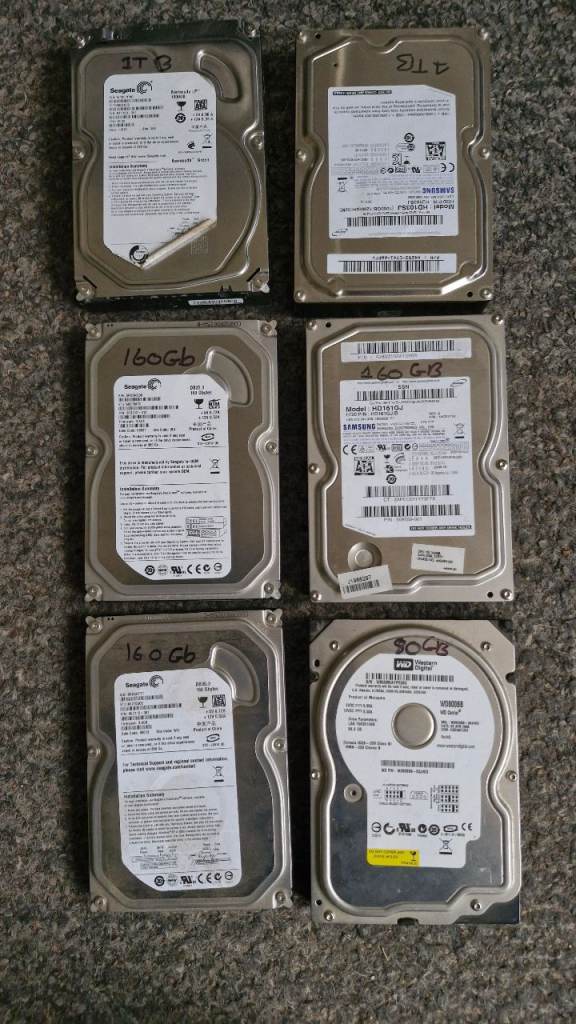6 Hard drives 3.5inch sata and pata 80GB-1TB