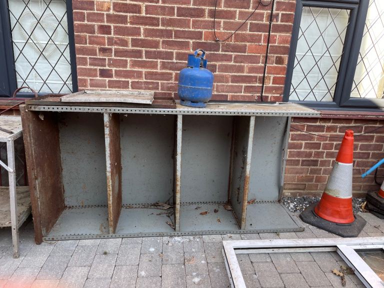 Large Vintage Industrial Steel Storage Unit