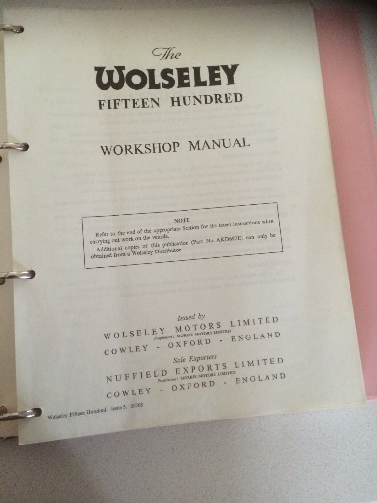 Wolseley 1500 Mk3 parts and manuals