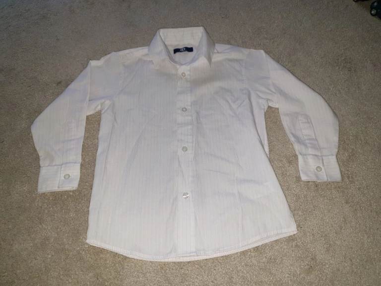 Duck and Dodge Pink/White Striped Boys Shirt (5 years)