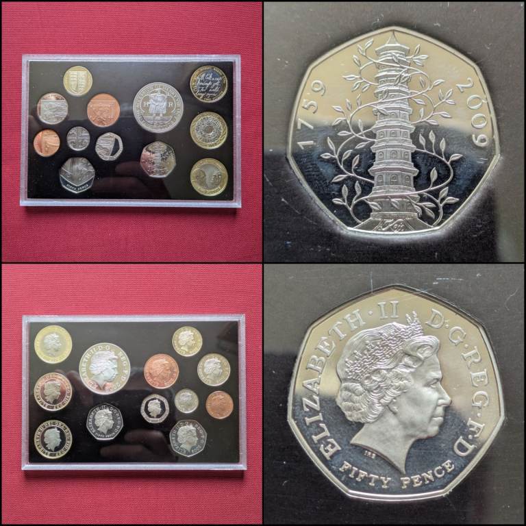 ♥NEW♥ 2009 •KEW GARDENS 50p• UNOPENED PROOF Royal Mint coin year set