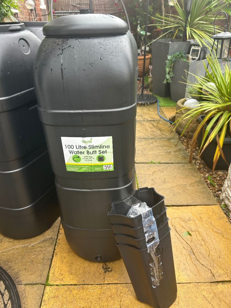 NEW Garden 100 Litre Slimline Water Butt Set with Tap