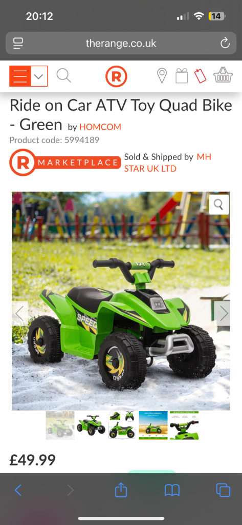 Kids 6V Electric Ride On Quad Bike