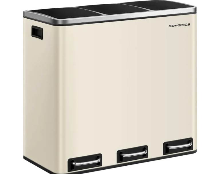 A new still boxex cream metle Kitchen Bin, 3 x 18 L 