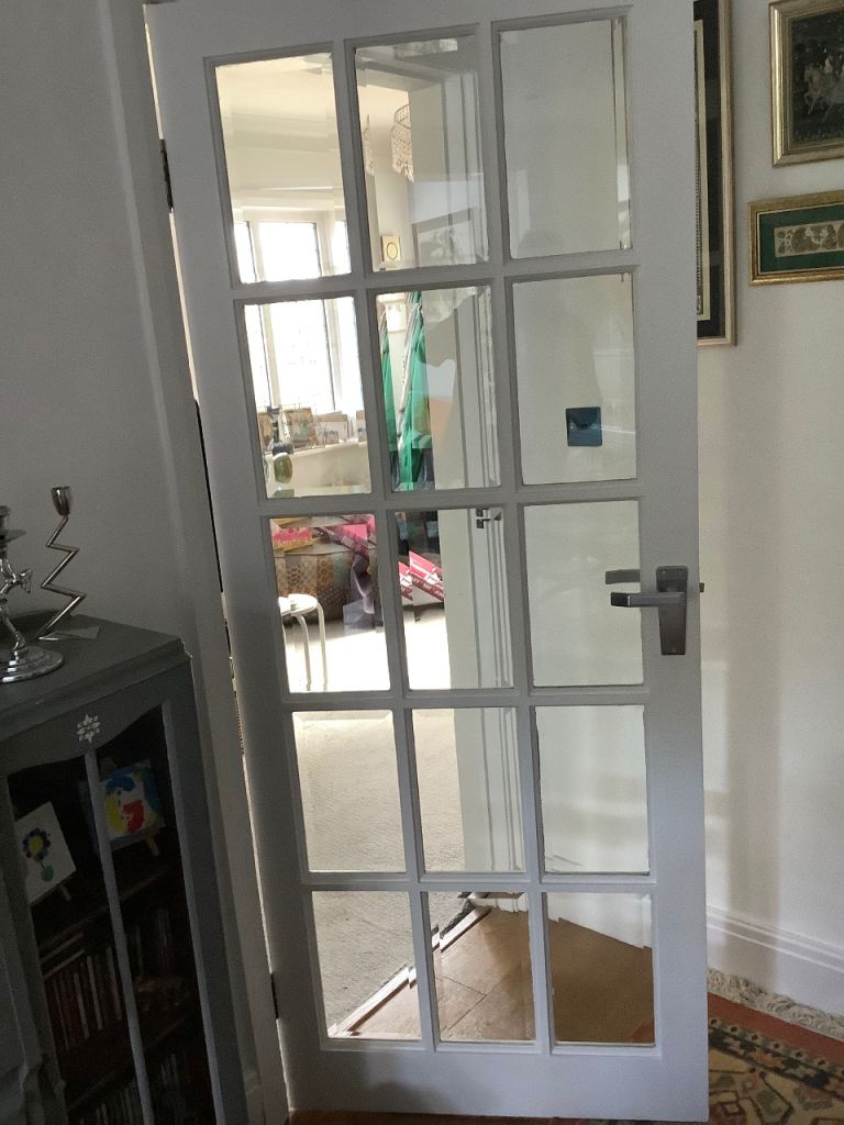 White Glazed Internal Door with Chrome Handle