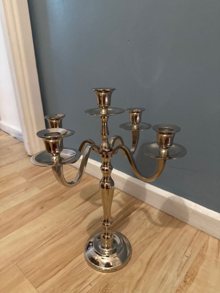  8 Silver Candelabra with 5 Candle Holders – Good Condition