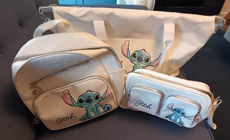 Disney stich  3-Piece Bag Set - Backpack, Crossbody and overnight bag. 